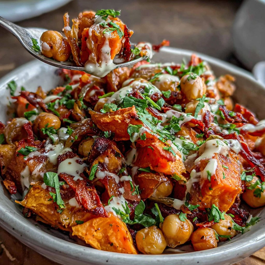 Roasted Sweet Potato Chickpea Bowl