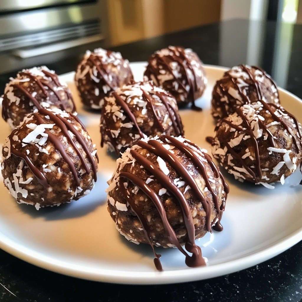Protein Balls with Chocolate Drizzle