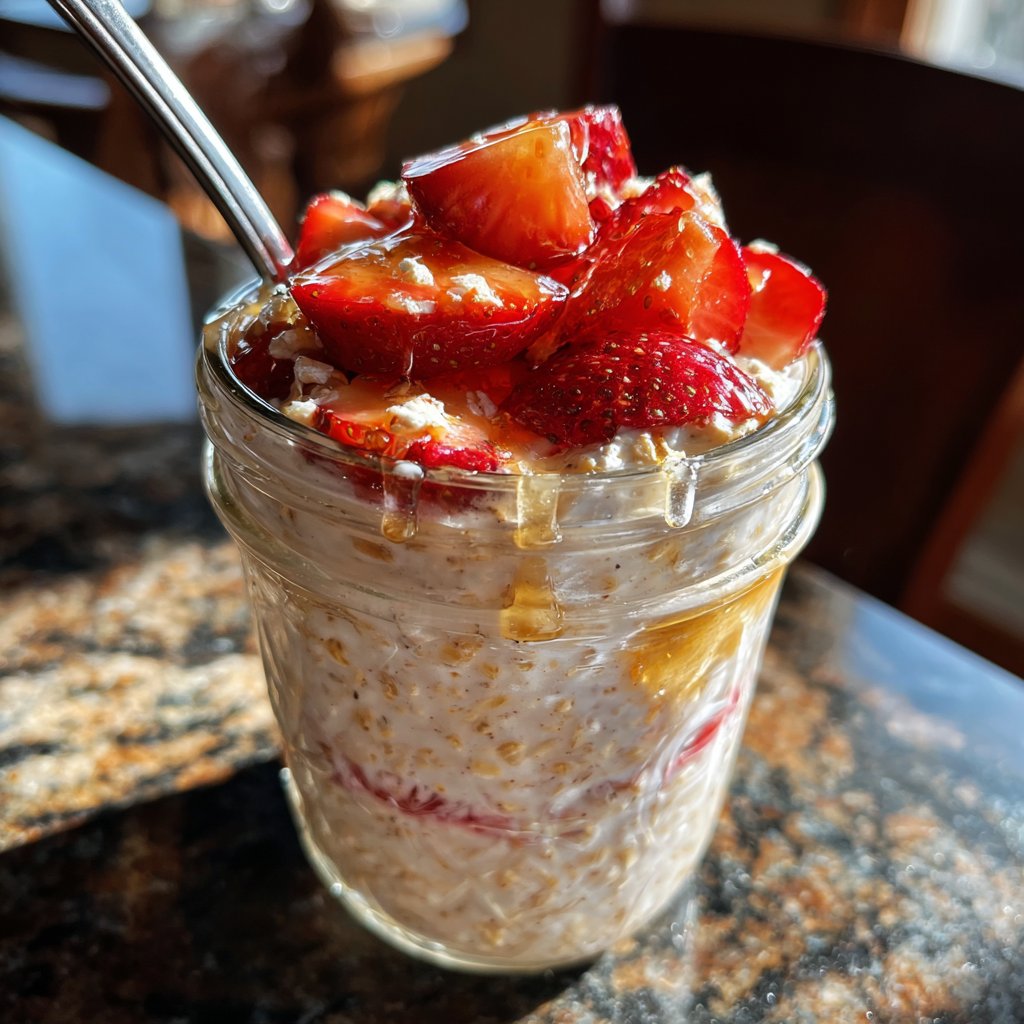 Strawberry Cheesecake Overnight Oats Meal Prep