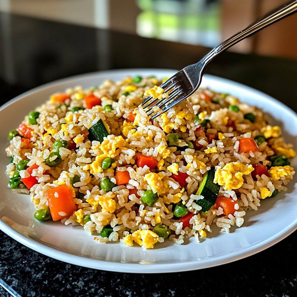 Simple Veggie Fried Rice Lunch