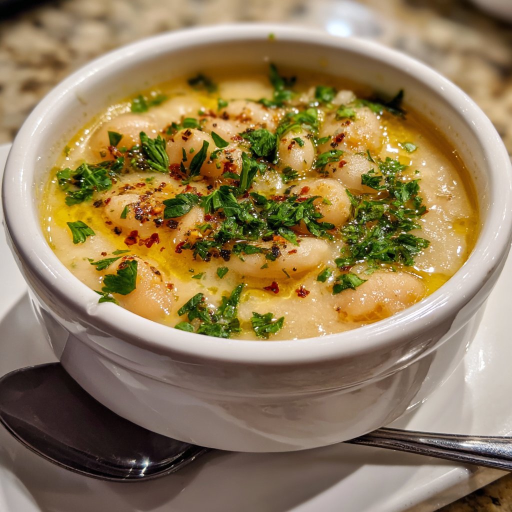Creamy Lemon White Bean Soup Bowl