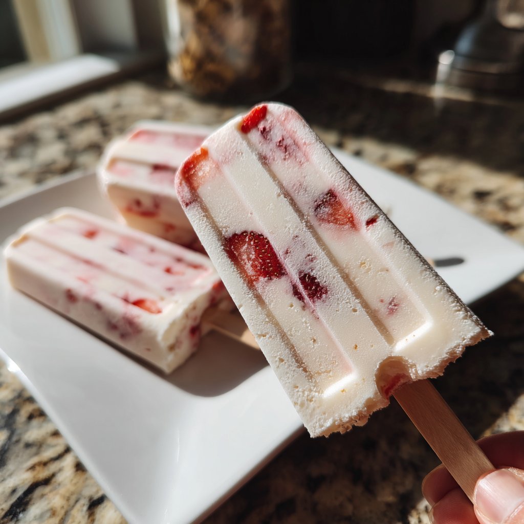 Valentines Snacks Mini Strawberry Yogurt Pops