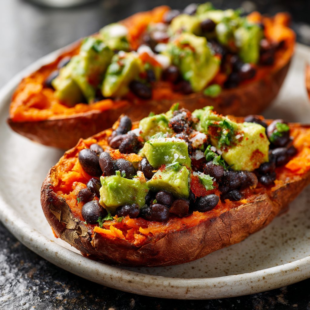 Baked Sweet Potato Veggie Boats