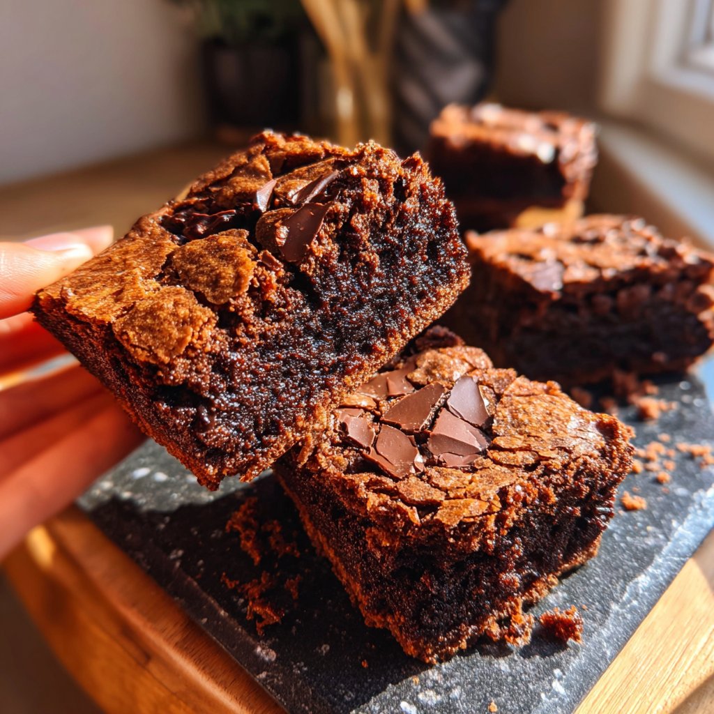 Crispy Sourdough Discard Brownies