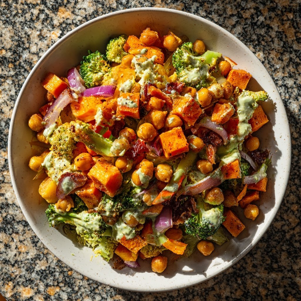 Roasted Sweet Potato Chickpea Bowl