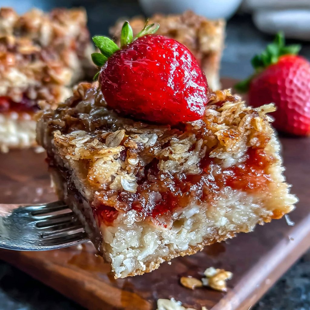 Baked Strawberry Oatmeal Squares