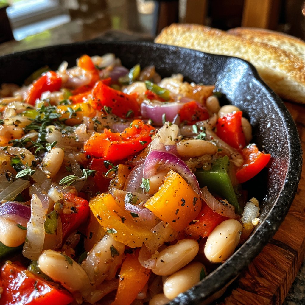 Roasted Veggie White Bean Skillet