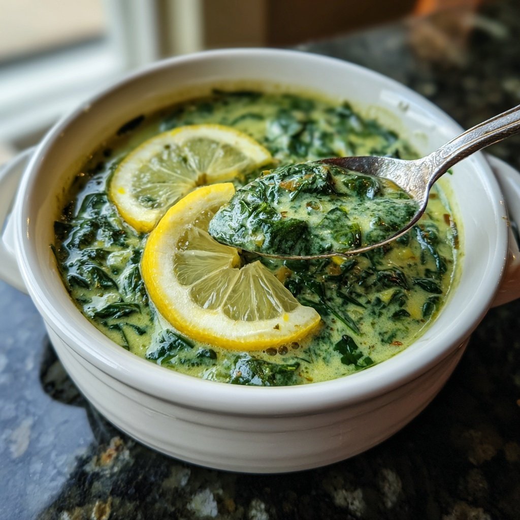 Creamy Lemon Spinach Soup