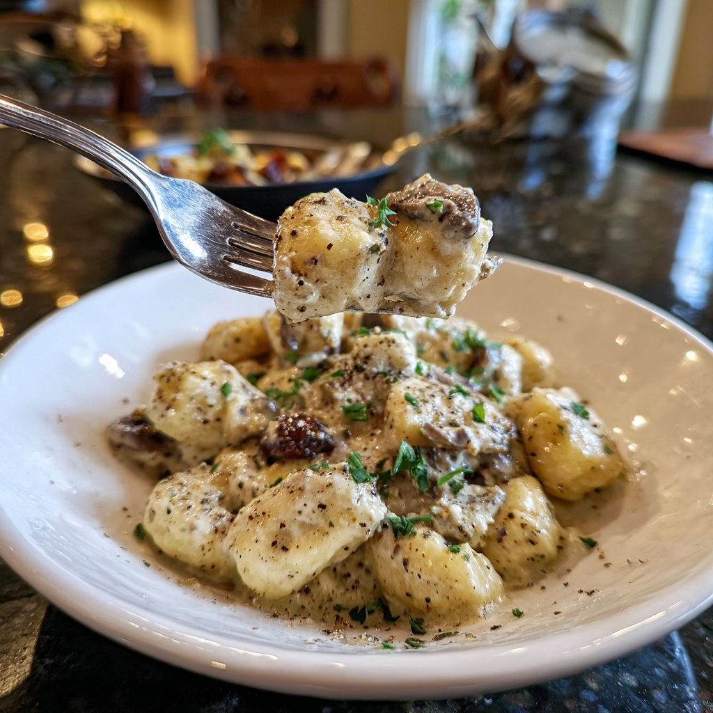 Valentine Dinner Truffle Mushroom Gnocchi
