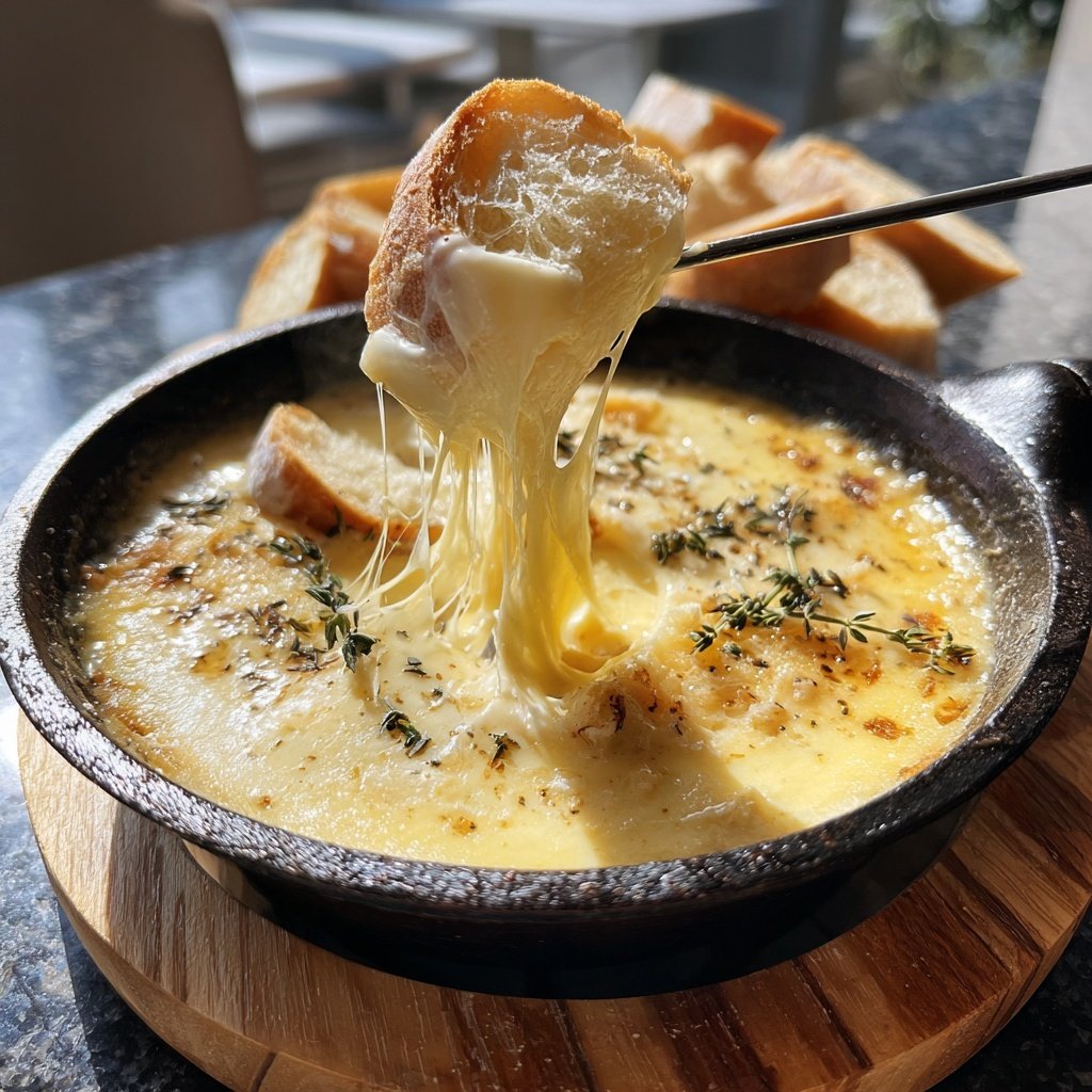 Fondue with Garlic and Thyme