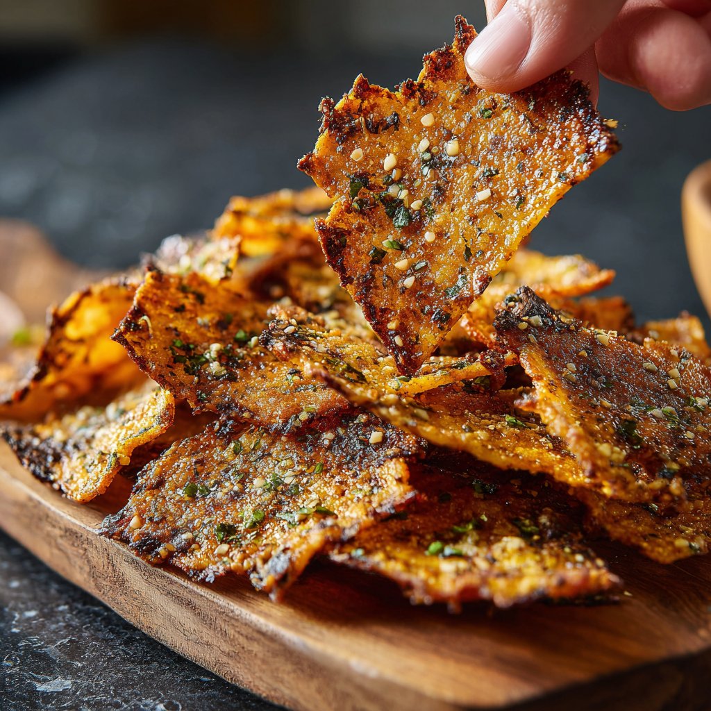 Crispy Eggplant Garlic Chips