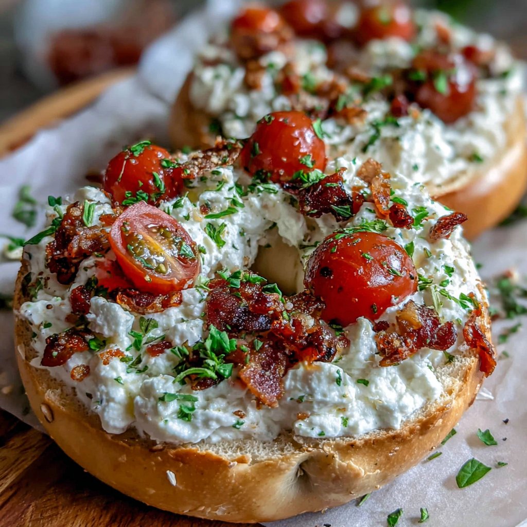Protein Bagels With Cottage Cheese