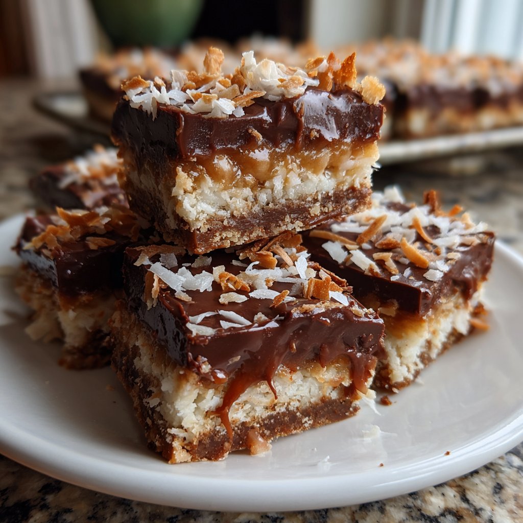 Chocolate Coconut Fudge Squares